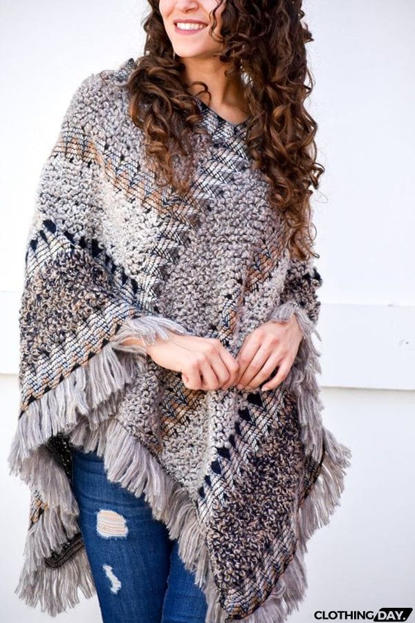 In Your Eyes Ethnic Knit Poncho