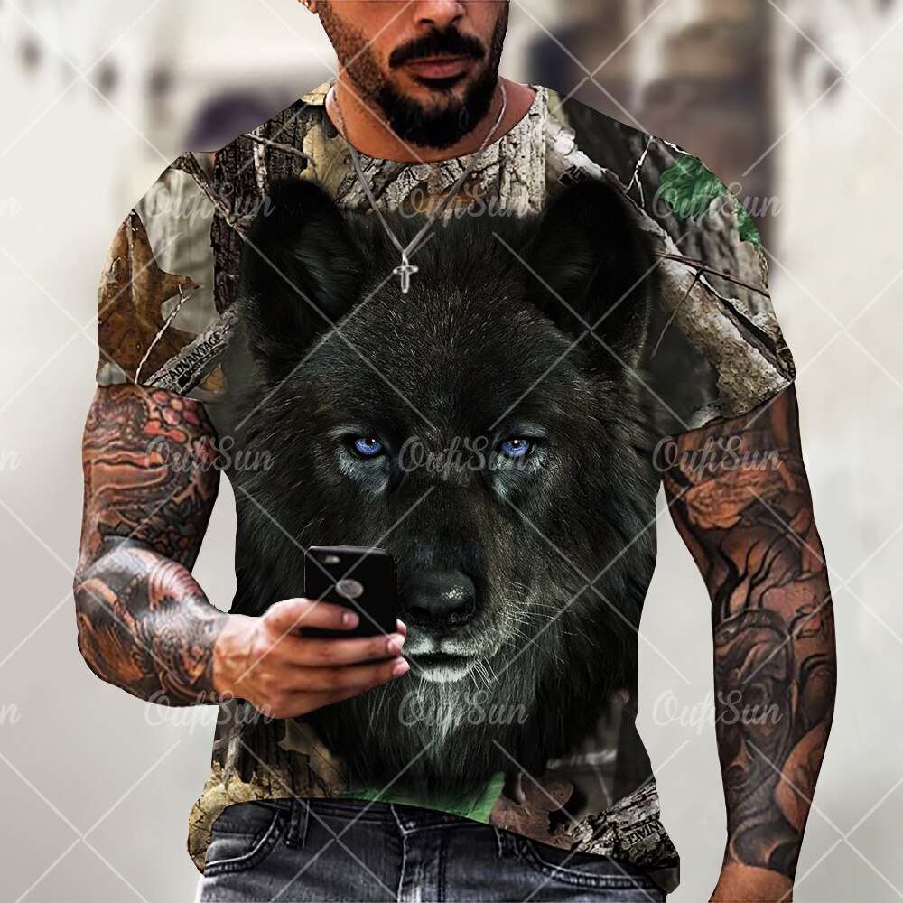 

Lion Wolf - 3D Printed Men T Shirt, Xl, 501 Original