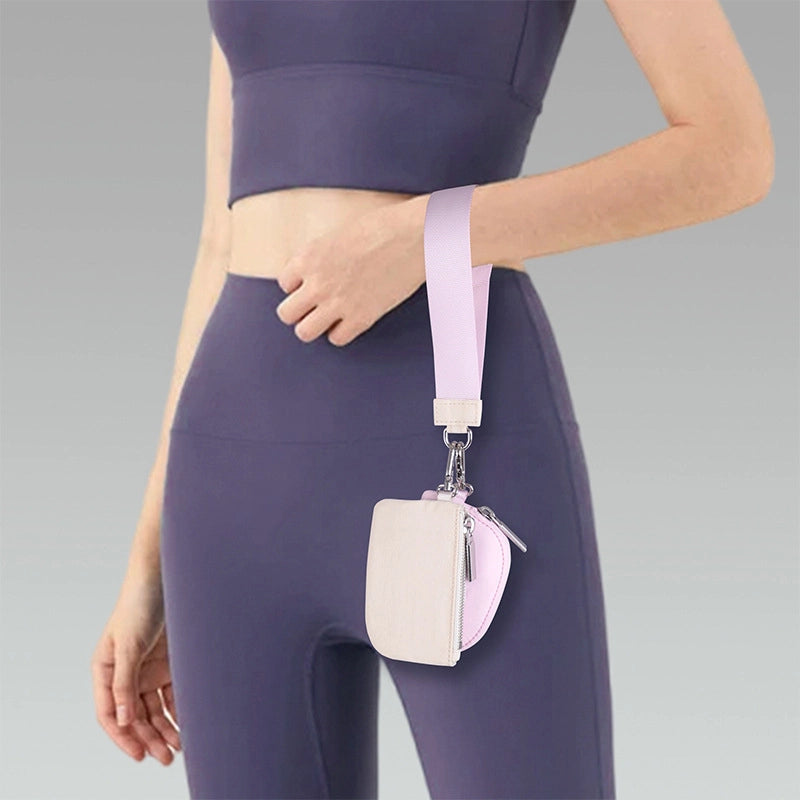 Women's Solid Color Nylon Side Zipper Coin Purses