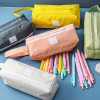 Bright Colors 2 Layers Multi-functions Pens Brushes Stationery Storage Canvas Bag
