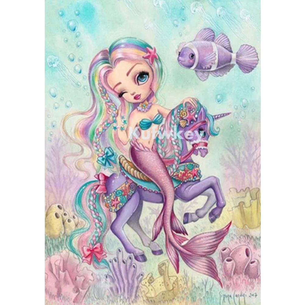 

40*30CM - Girl - Round Drill Diamond Painting, 501 Original