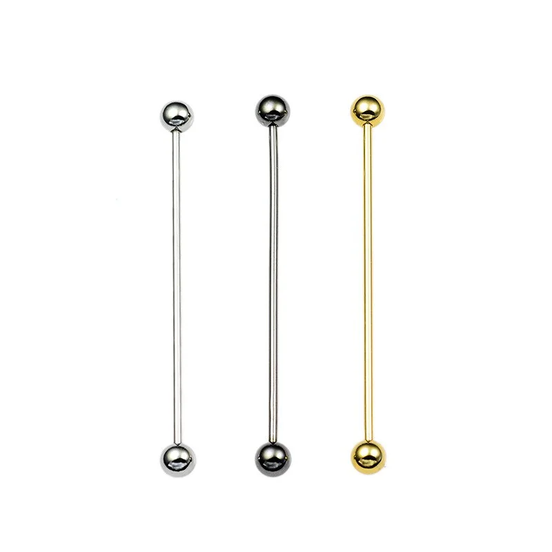 Collar Needle Round Ball One-word  Metal Chain Fringed Men's Brooch French Shirt Neck Corner Buckle High Quality Copper Gifts