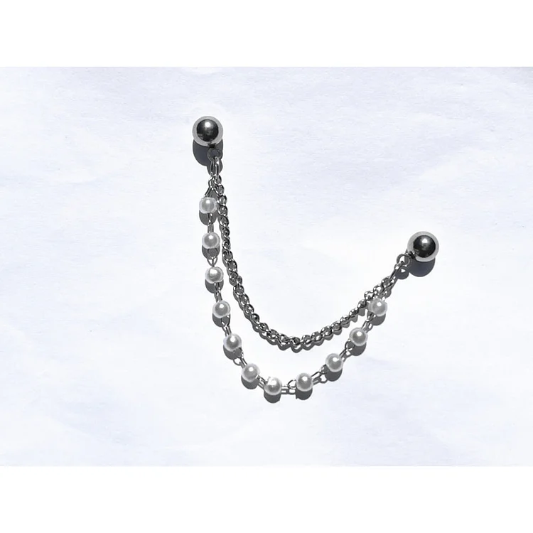 ATEEZ Hong-Joong Pearl Chain Earrings