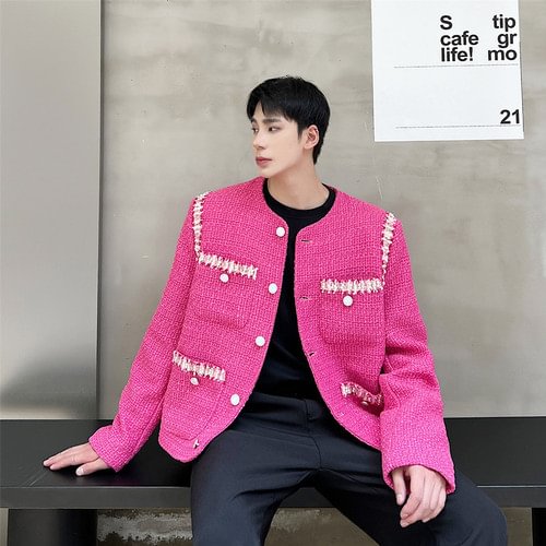 Dawfashion-Candy Color Woven Retro Temperament Small Incense Jacket-Yamamoto Diablo Clothing