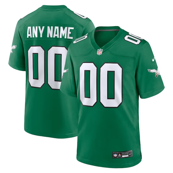 Kelly Green Custom Philadelphia Eagles Throwback Jersey mysite