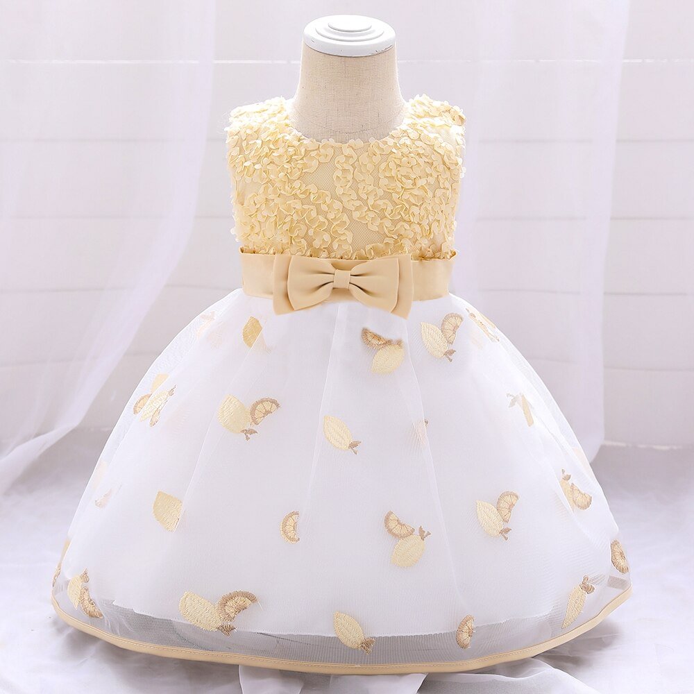 Summer Flower Childrens Wedding Dress for Newborns Bridesmaid 1 Year Baby Girl Birthday Dress Girls Clothes Toddler Girl Outfits