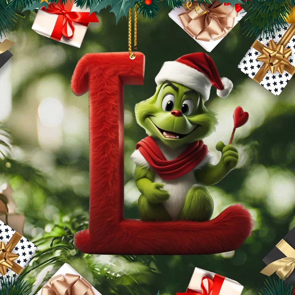 Christmas Acrylic Grinch Xmas Tree Hanging Ornament Hanging Green Monster Decor