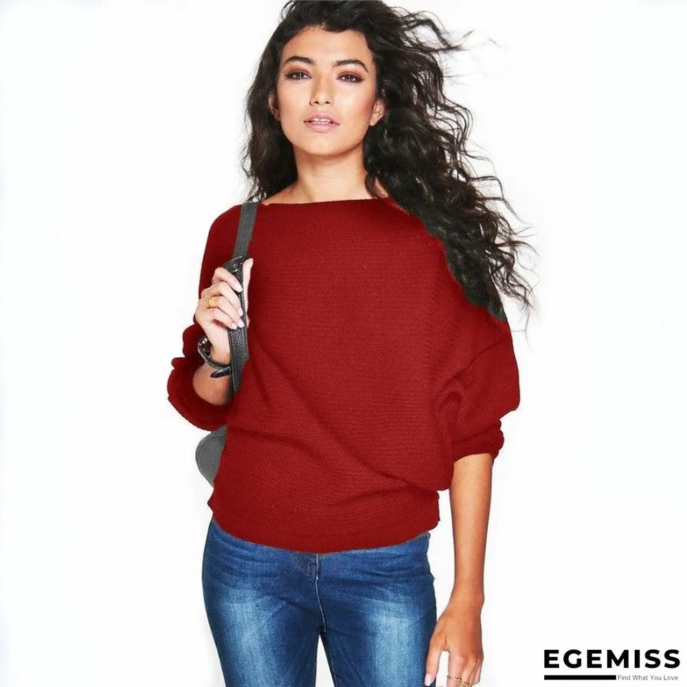 Fashion Loose Bat Sleeve Knitted Sweater | EGEMISS