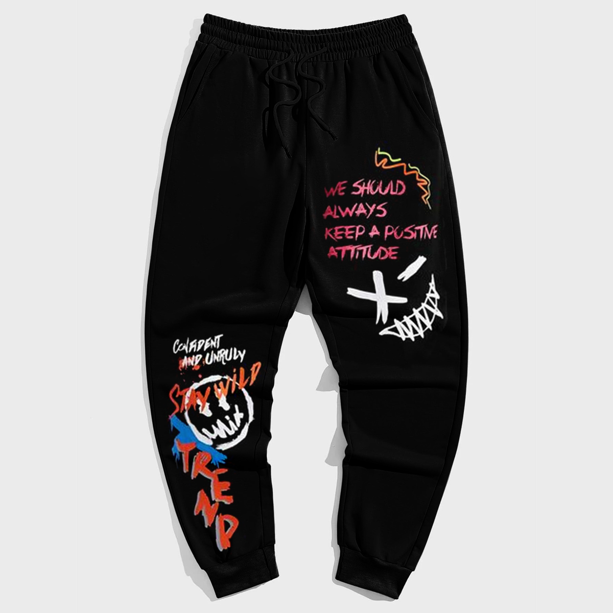 Plus Size Men's Street Style Casual Retro Trousers