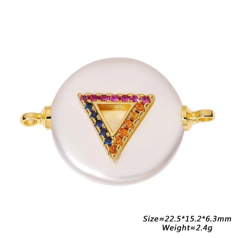 1 Piece 15.3*19.2mm Copper Zircon Heart Shape Eye Crab Pendant Jewelry Accessories