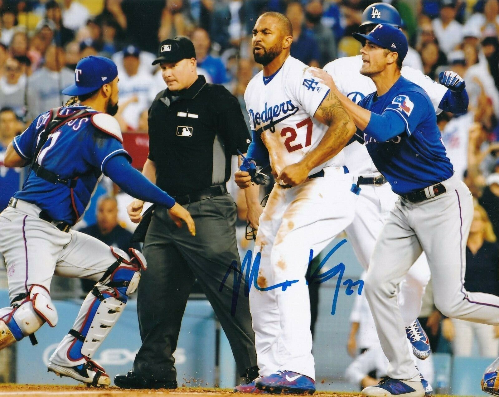 MATT KEMP LOS ANGELES DODGERS ACTION SIGNED 8x10