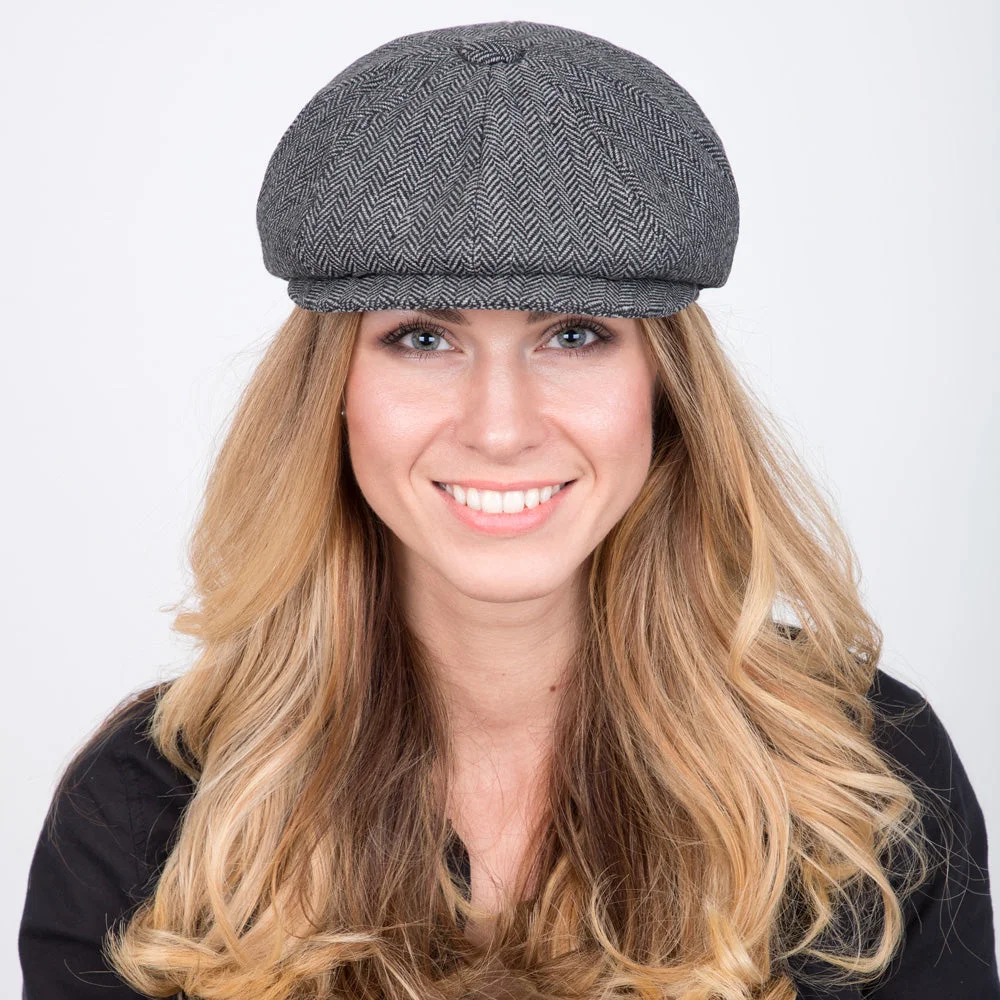 5 Colors - Shelby - Walrus Hat Wool Blend 8 Panel Newsboy Cap