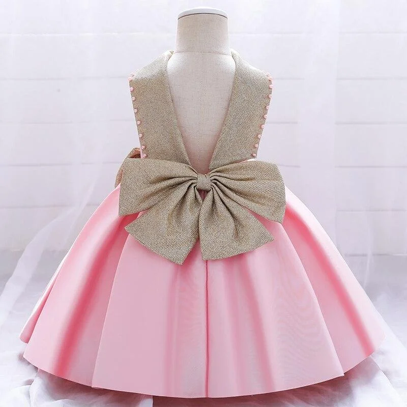 2021 Summer Newborn Tutu Dress 1st Birthday Dress For Baby Girl Clothes Big Bow Princess Baptism Dresses Ceremony Party Dress