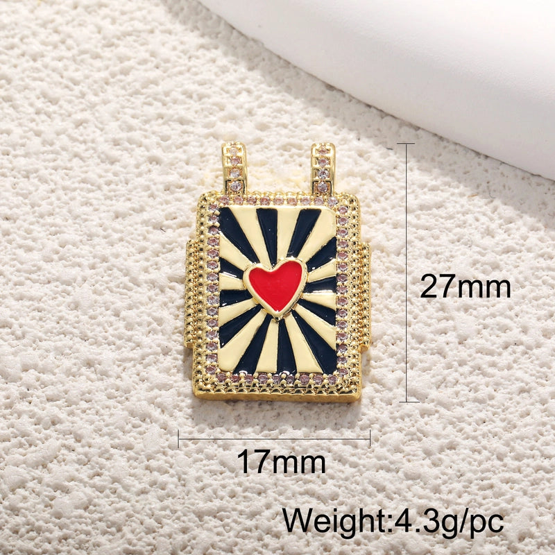 1 Piece Copper Geometric Heart Shape Pendant