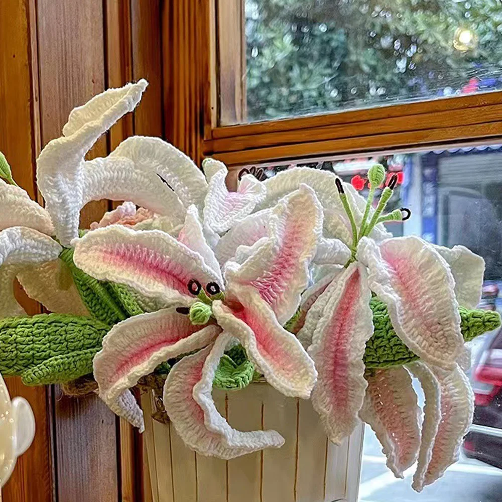 Handwoven Lily Bouquet Home Decor Simulation Flower