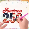 4pcs America 250th Anniversary DIY Diamond Art Magnets Kit Diamond Art Refrigerator Magnet Rhinestones Refrigerator Magnetic Sticker for Adult Beginners DIY Home Office Decor (04)