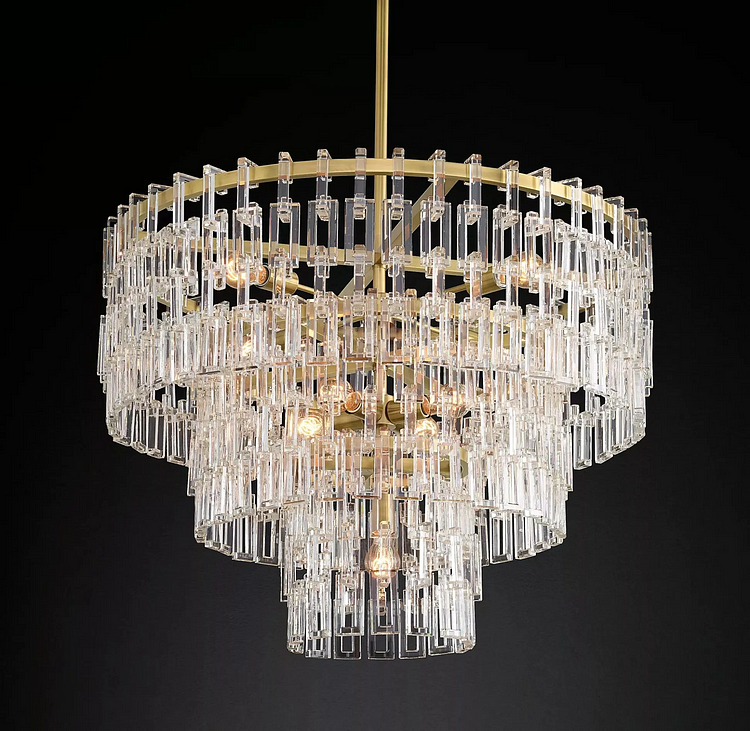 Marignan MultiTier Crystal Chain Round Chandelier 36" Vjlight