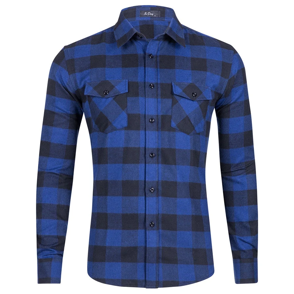 Plaid Flannel Shirt Jacket For Men