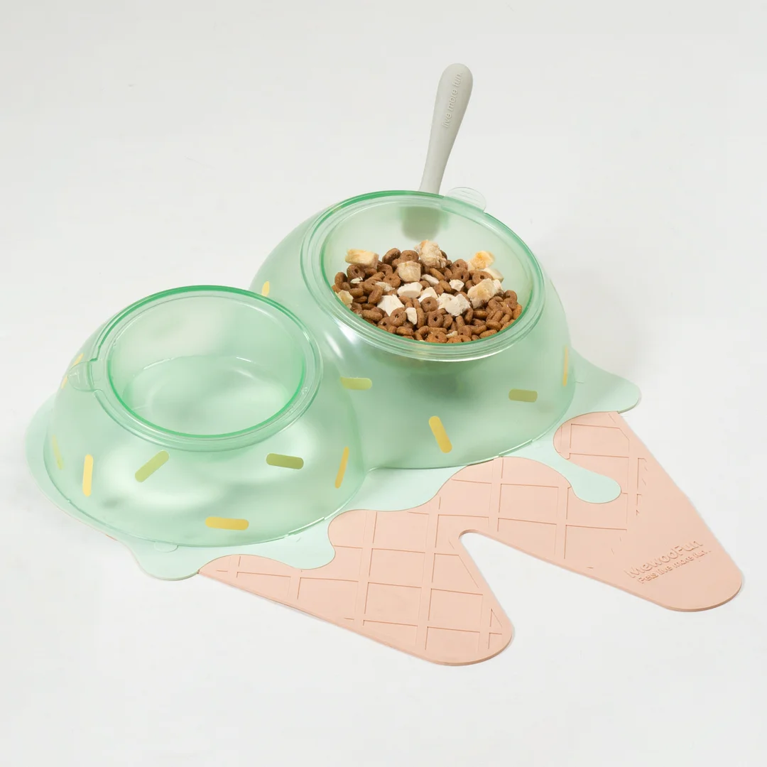 Mewoofun ice-cream pet bowl green tea