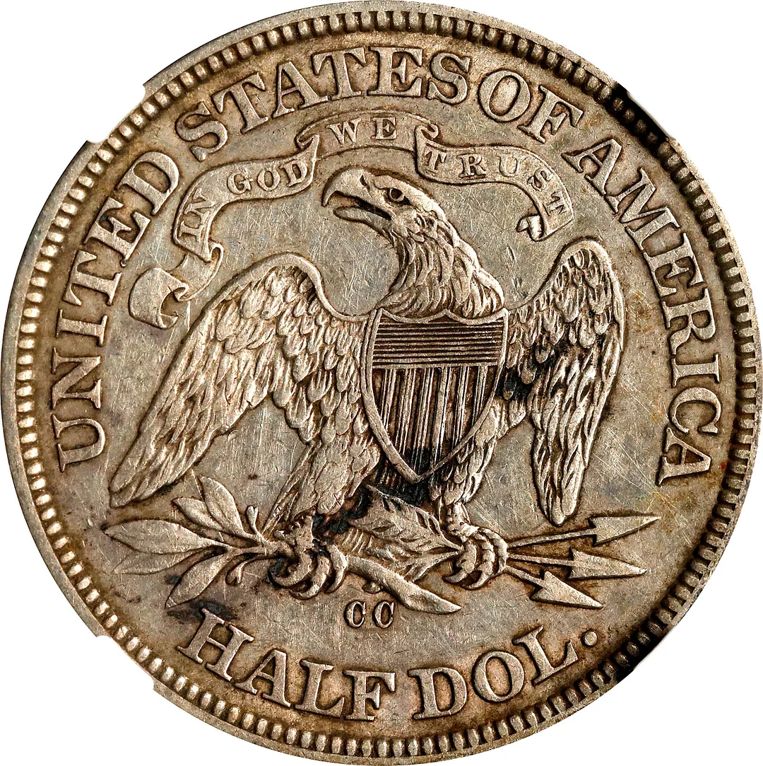 1871-CC Seated Liberty Silver Half Dollar