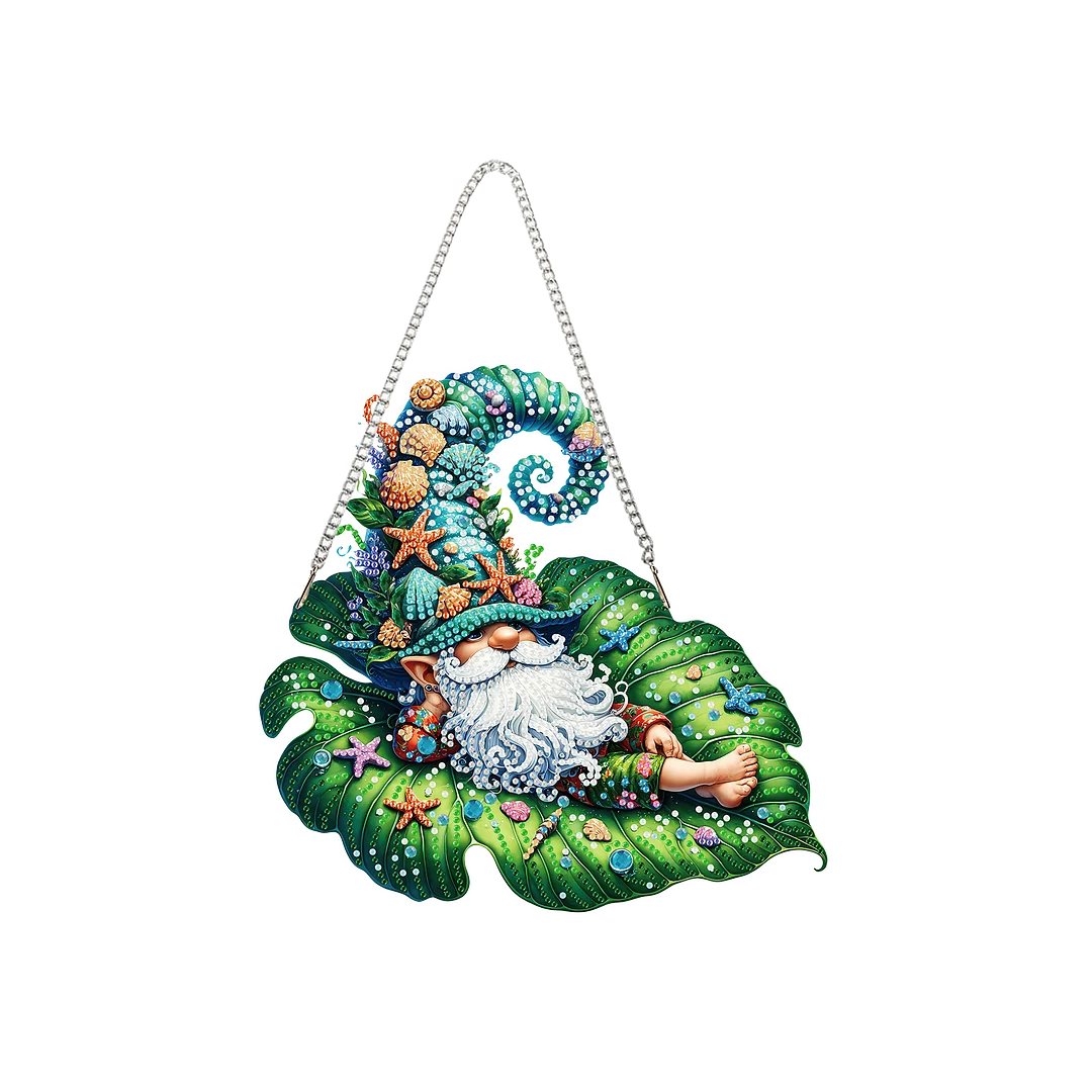 Ocean Gnome 2D Flat DIY Special Shape Diamond Art Hanging Pendant Kit Wall Decor