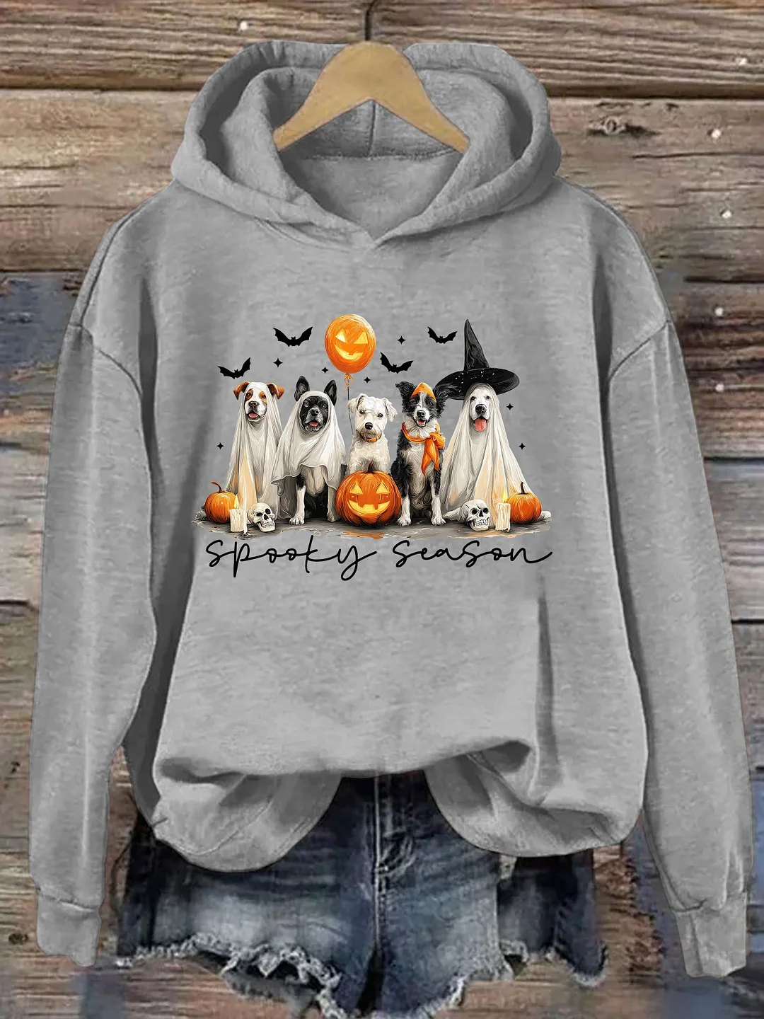 Retro Ghost Dog Hoodie
