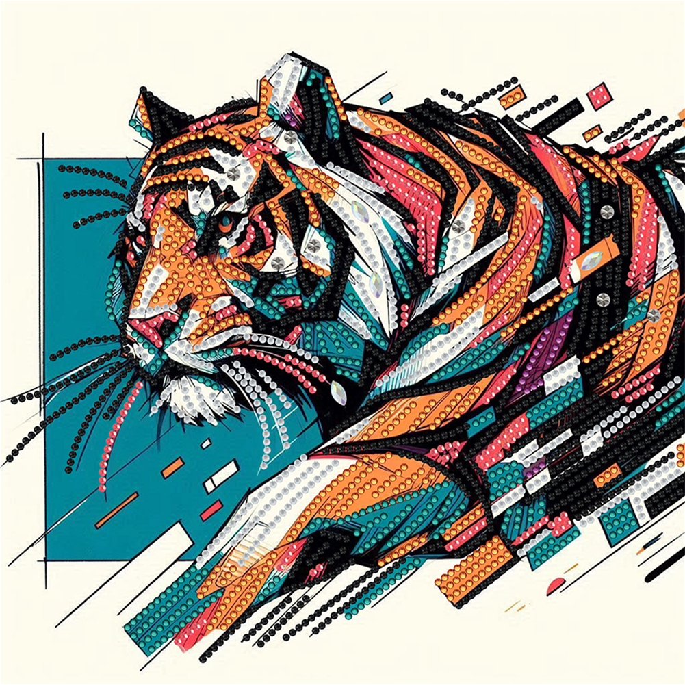 Tiger 30*30cm(canvas) special shaped drill diamond painting