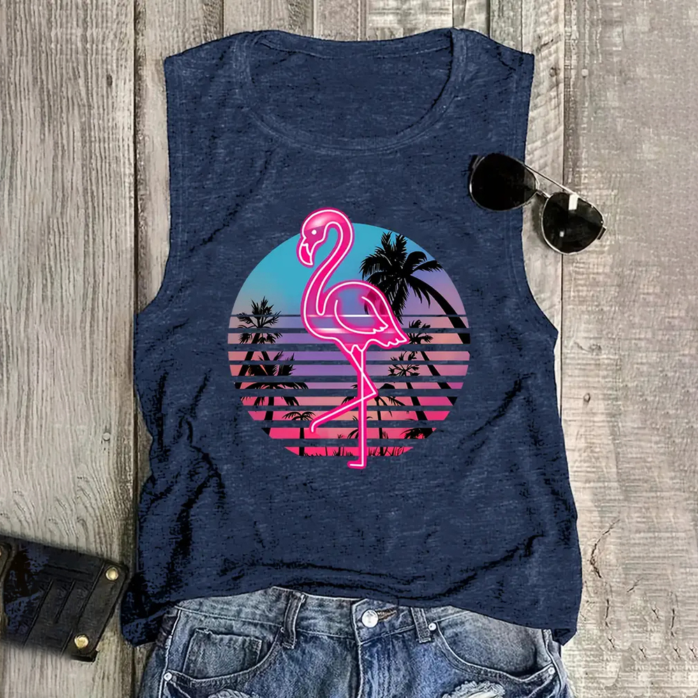 Teepublicz Women's Fashion Q of Hearts Pattern Printed Sleeveless Vest Simple White Sleeveless Tops Summer Breathable Women's Clothing