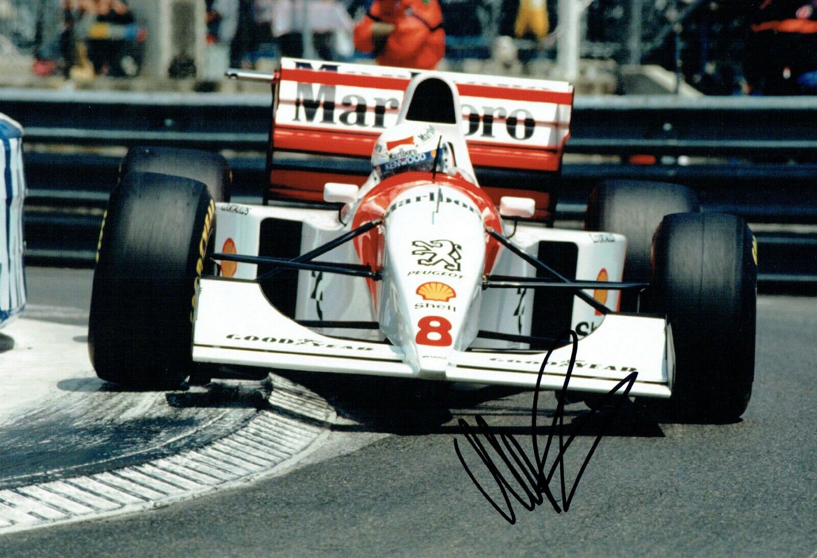 Martin BRUNDLE SIGNED 12x8 Photo Poster painting F1 Autograph AFTAL COA McLaren Peugeot Driver