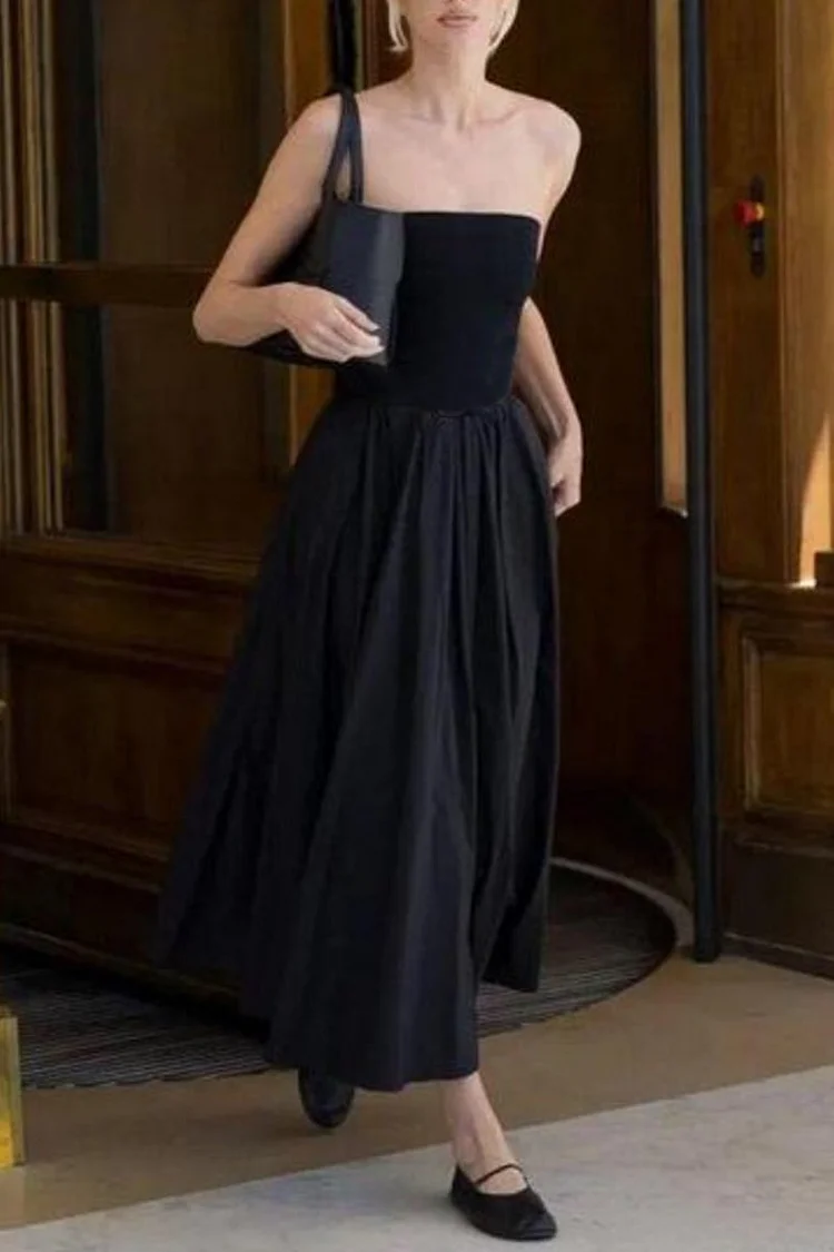Sexy Simplicity Solid Strapless Sleeveless Dress Dresses
