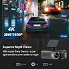 4K Dash Cam Car DVR Built-In WiFi Dual Lens Car Camcorder 24Hour Parking Monitor