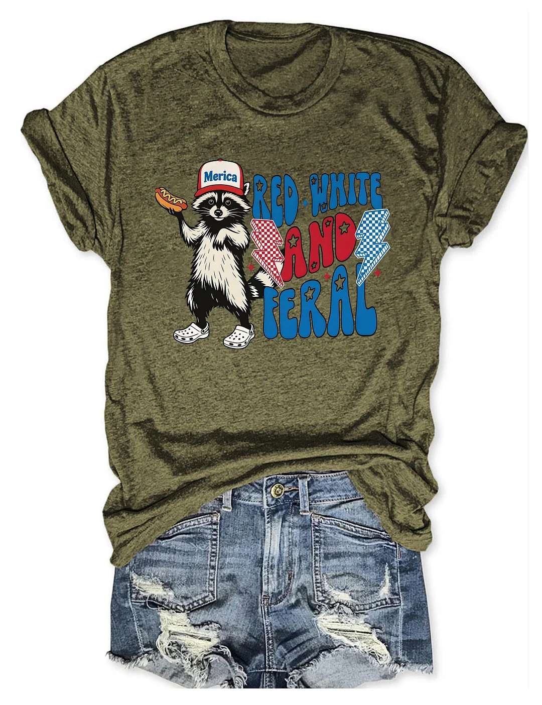 Red White And Feral T-shirt