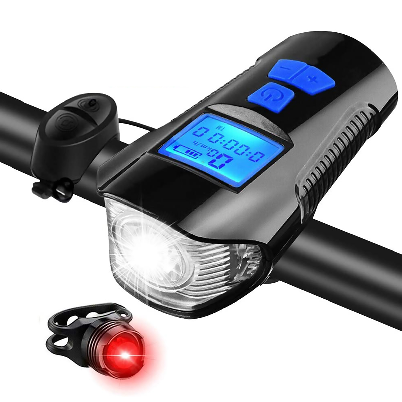 

2pcs Bicycle Light Set Cycling Safety LED Warning Horn with Stopwatch, 501 Original