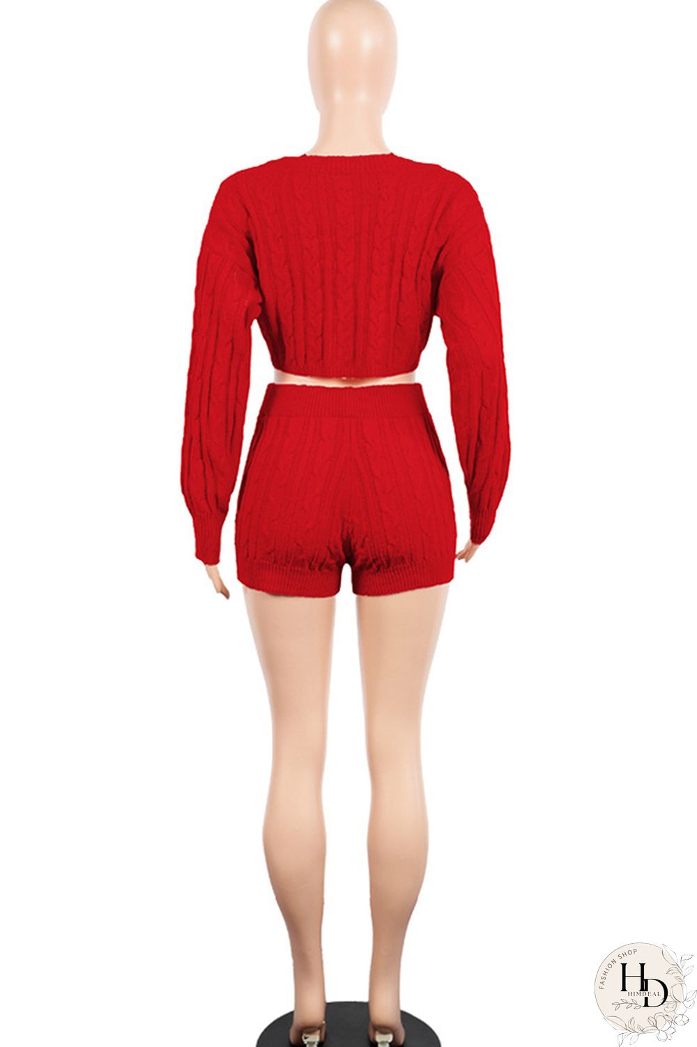 Orange Wool Europe and America Solid Two Piece Suits pencil Long Sleeve Two-Piece Short Set