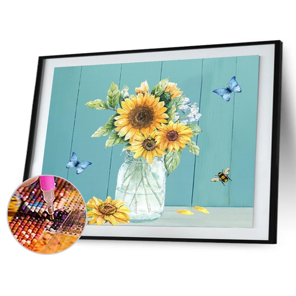 Sunflower 40*30CM(Canvas) Full Round Drill Diamond Painting