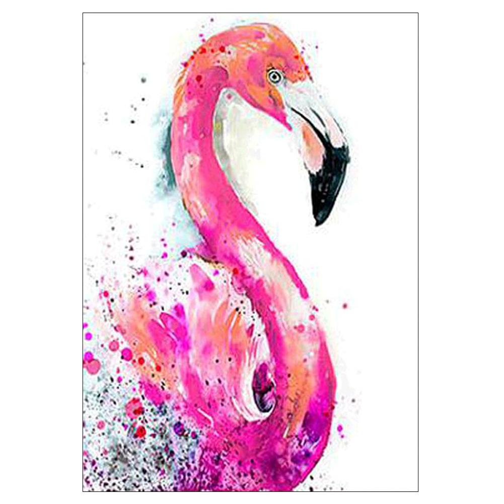 

40*30CM - Pink Bird Animal - Round Drill Diamond Painting, 501 Original