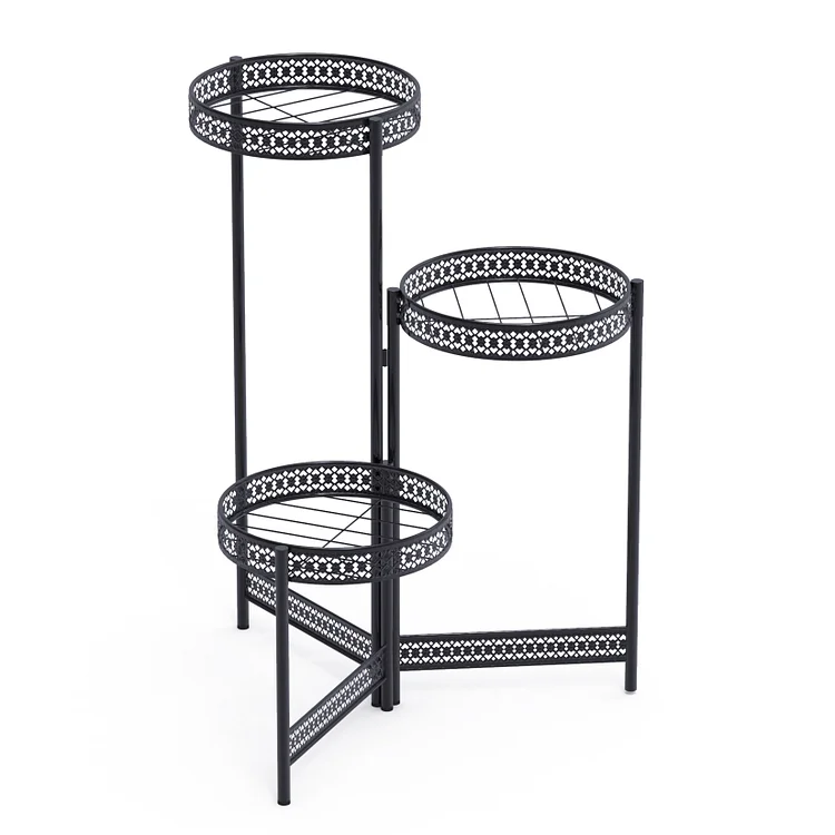 3/4 Tier Metal Plant Stand Ladder Stand Foldable Flower Stand