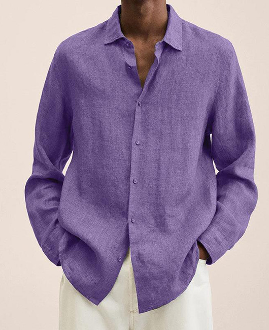 Daily Linen Loose Single Breasted Long Sleeve Shirt