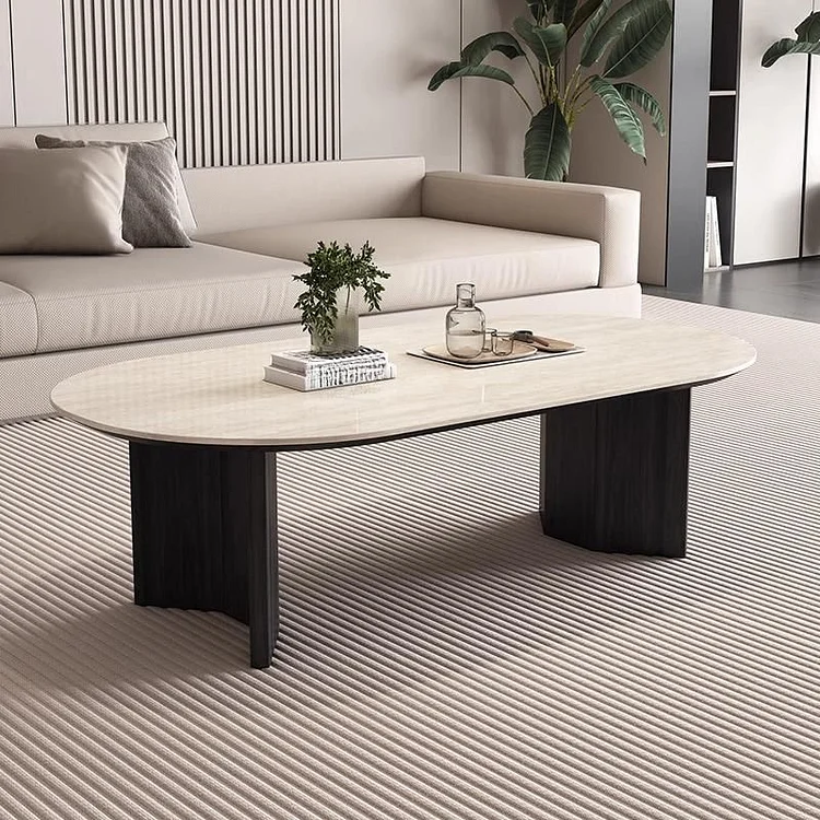 Dual-base Oblong Board Game Coffee Table