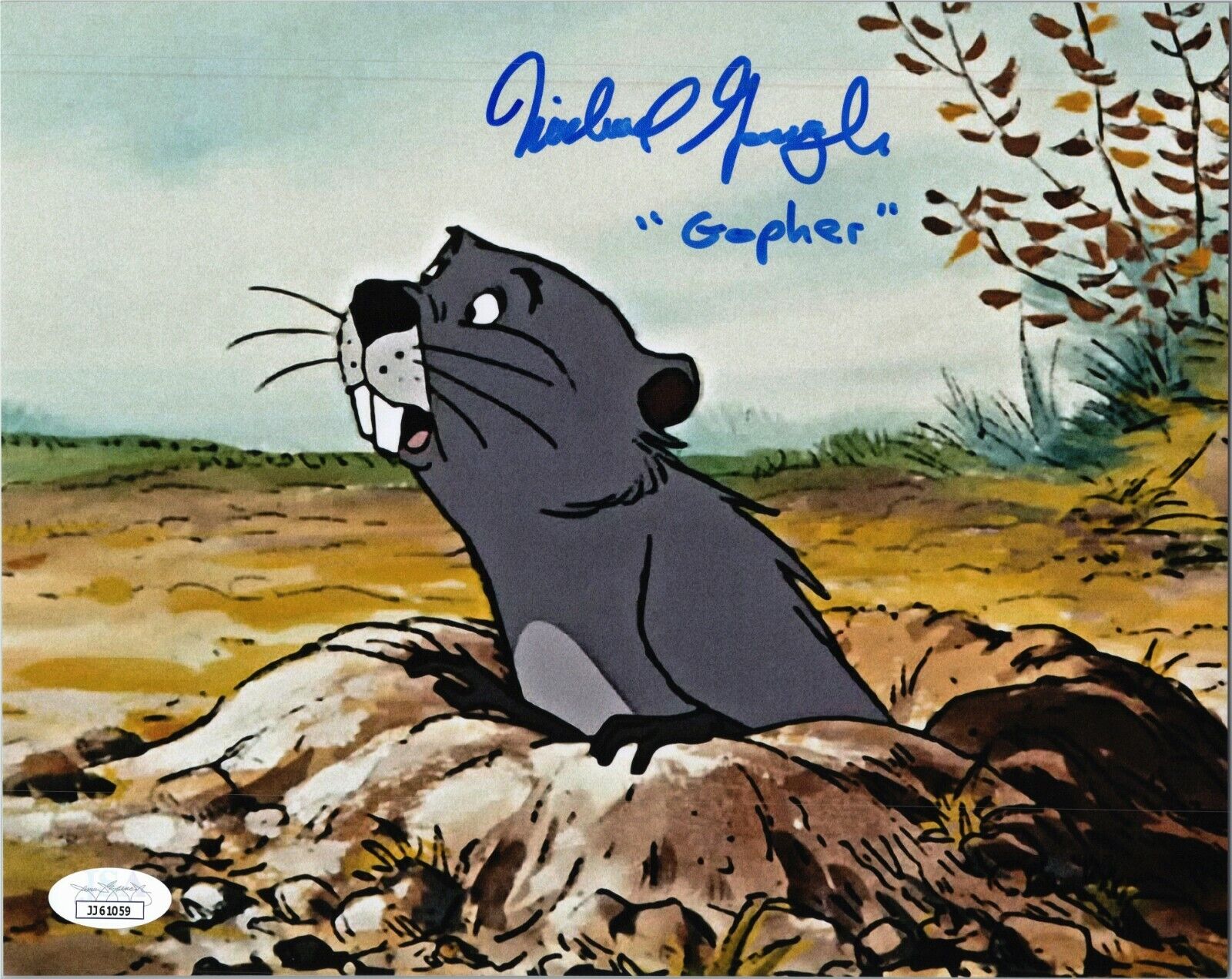 MICHAEL GOUGH Authentic Hand-Signed GOPHER ~Winnie The Pooh