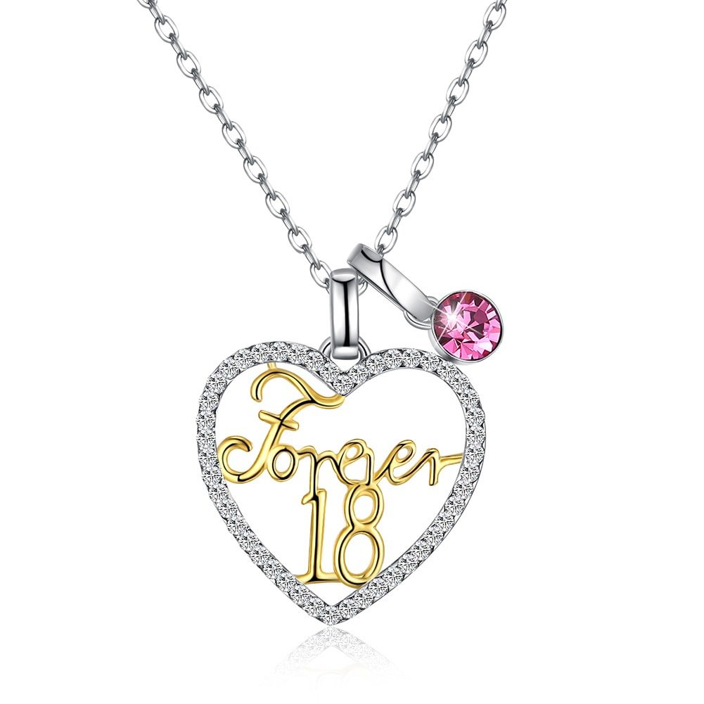 Rose Gold Necklace "Forever 18" Pendant  Necklace