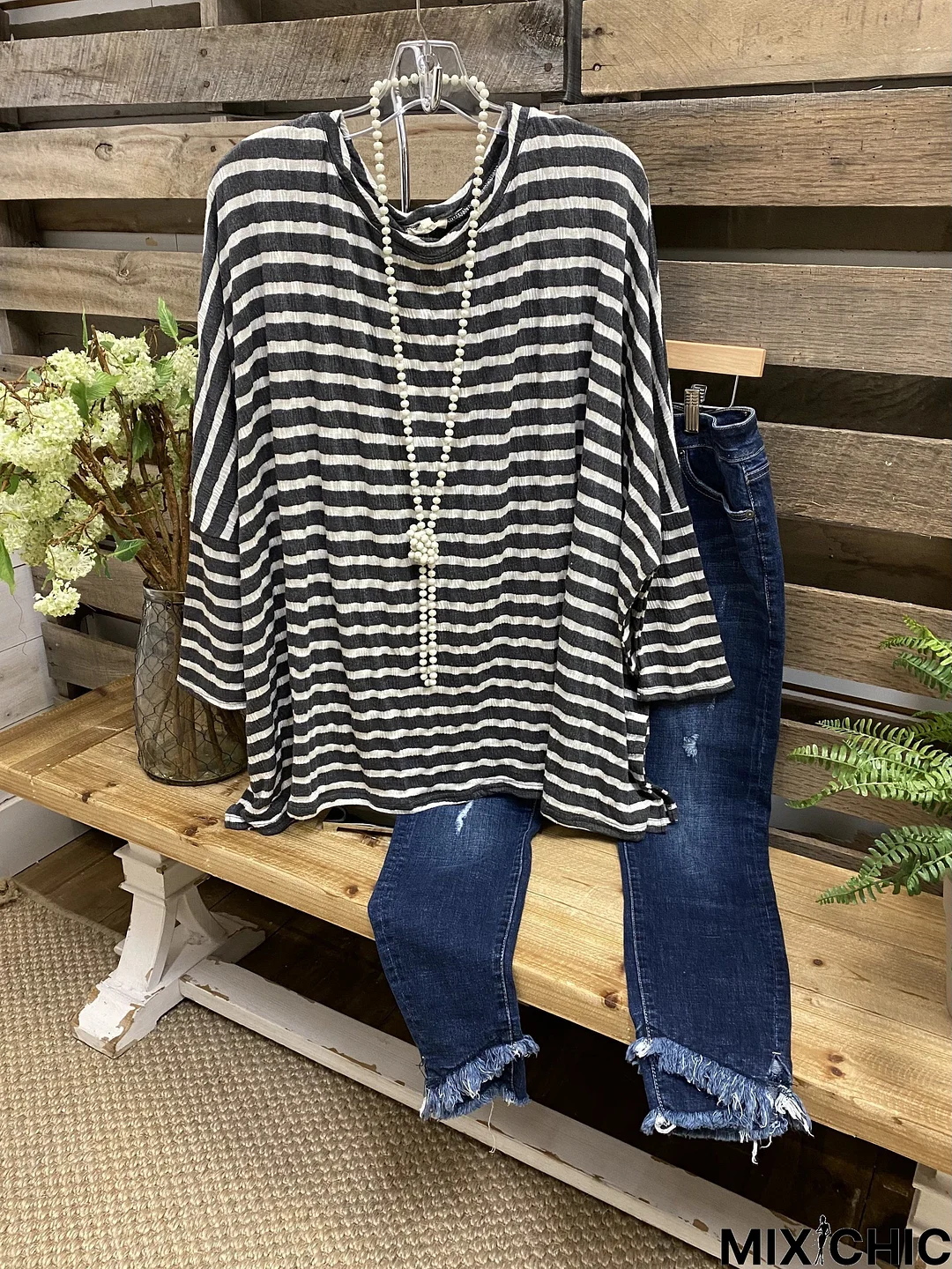 Cotton-Blend Long Sleeve Tops