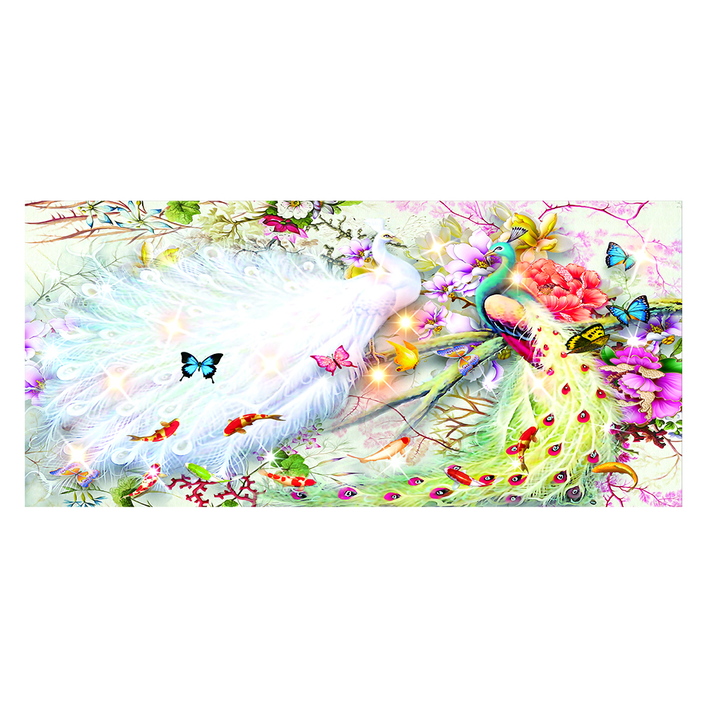 

Peacock - 11CT Stamped Cross Stitch - 148*74CM (Big Size), 501 Original