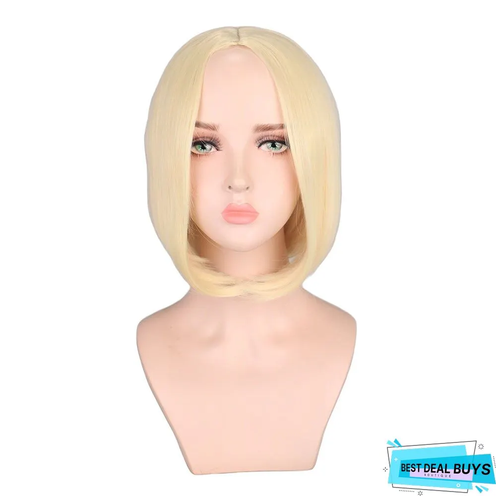 Chemical Fiber High Temperature Silk Women's Medium Split Short Straight Hair