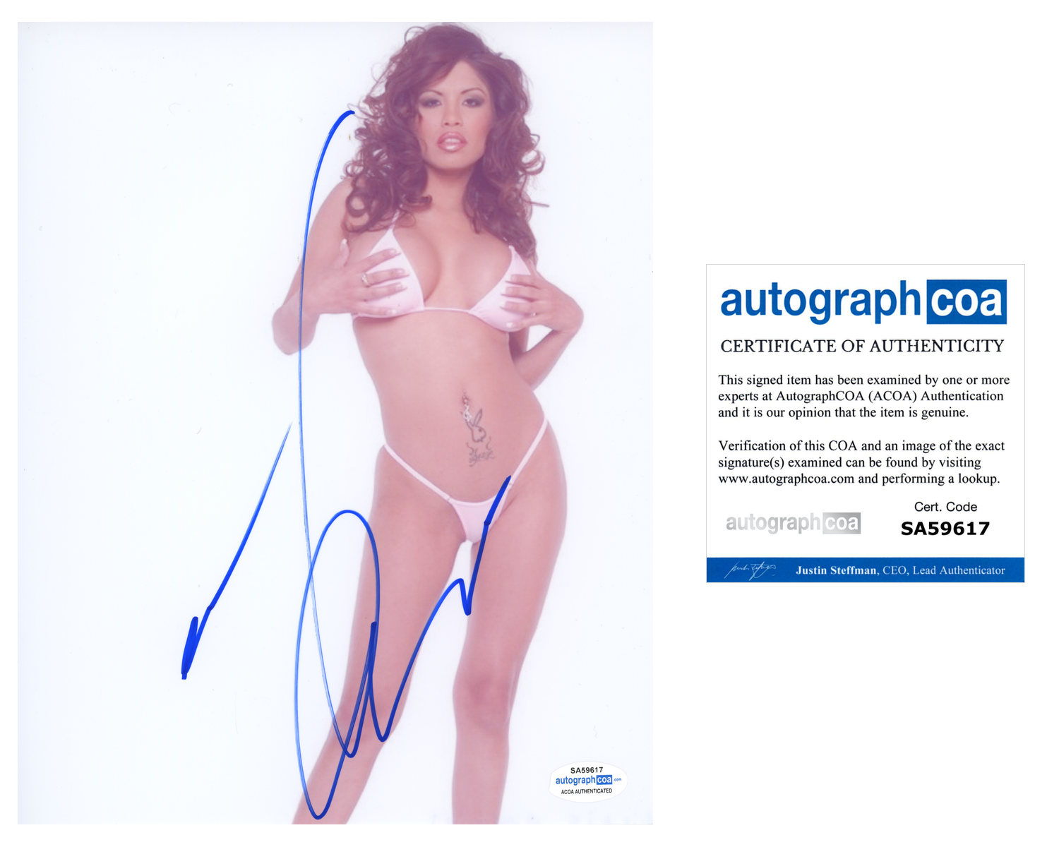 Alexis Amore Signed Autograph 8x10 Photo Poster painting Sexy Adult Film Actress Model ACOA COA