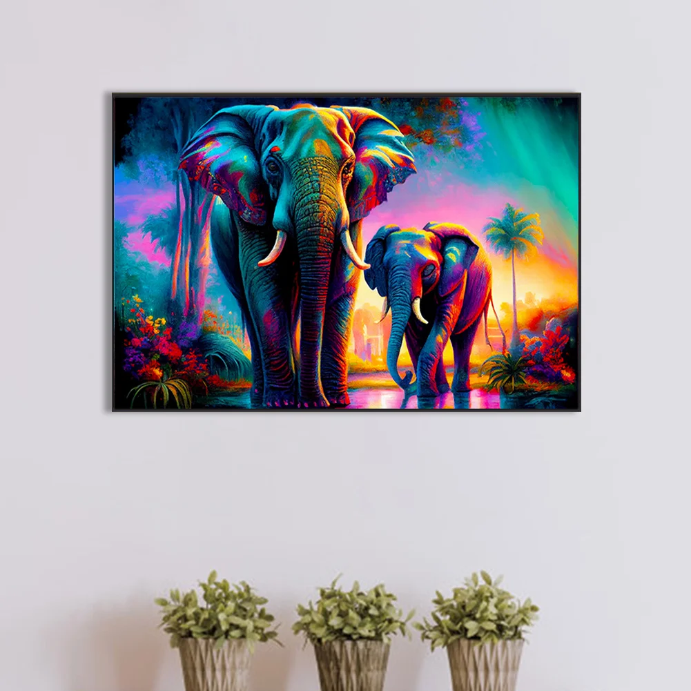 Diamond Painting - Full Round Drill - Elephant(Canvas|40*30cm)