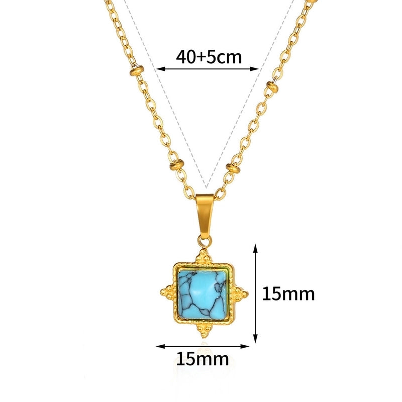 Bohemian Round 304 Stainless Steel Plating Pendant Necklace