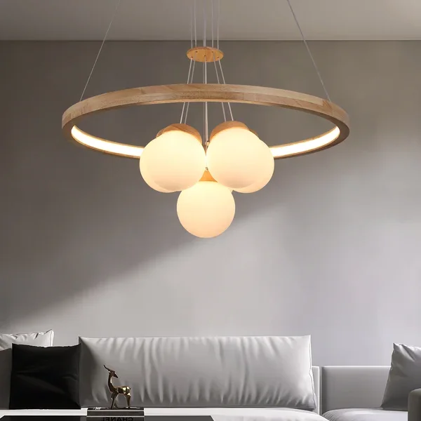 Nordic LED Natural Wood Chandelier   JOSENART Josenart