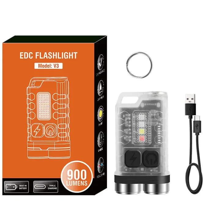 Small Powerful EDC Flashlight with Red UV Blue Light -Super Bright 900LM - tree - Codlins