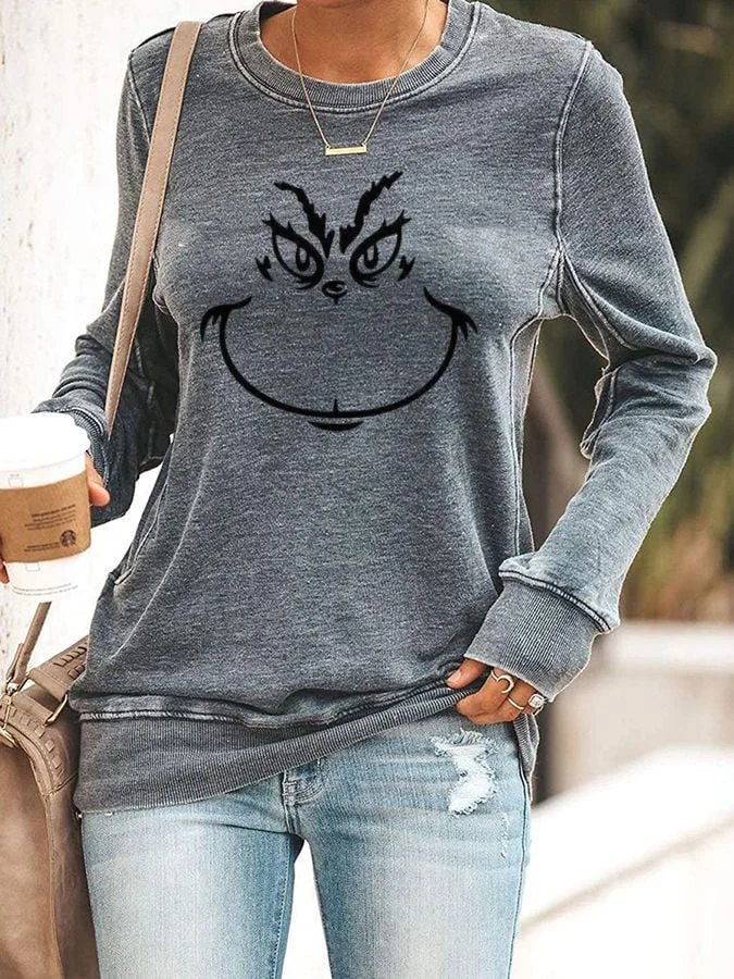 🔥BUY 3 GET 10% OFF🔥Women's Christmas Face Print Sweatshirt